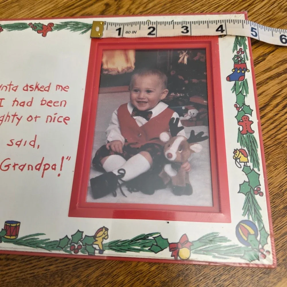 NWT Little Artists Gallery‎ Gifts Christmas Photo Frame Naughty Nice Ask Grandpa